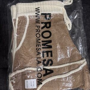 Promesa Tan Sherpa bottoms with Cream Trim